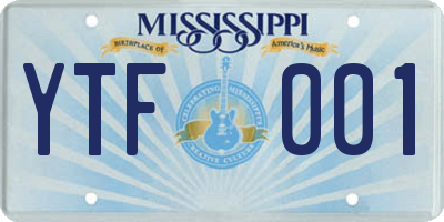 MS license plate YTF001