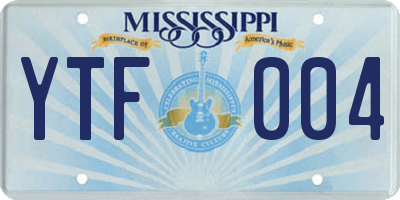 MS license plate YTF004