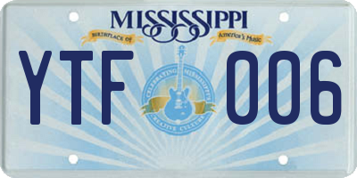 MS license plate YTF006