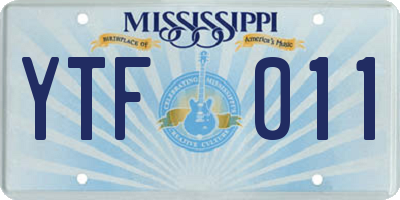 MS license plate YTF011