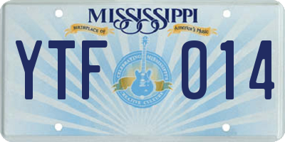 MS license plate YTF014