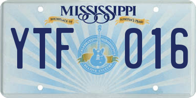 MS license plate YTF016