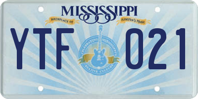 MS license plate YTF021