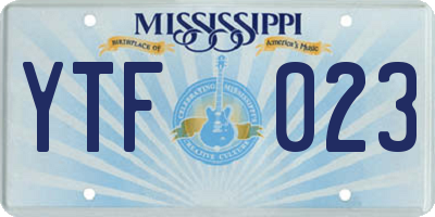 MS license plate YTF023