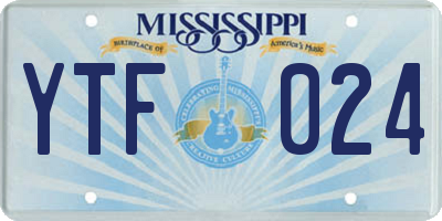 MS license plate YTF024