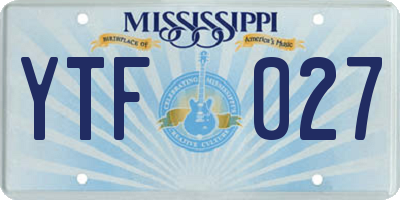 MS license plate YTF027