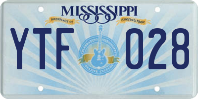 MS license plate YTF028