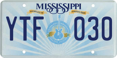 MS license plate YTF030