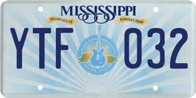 MS license plate YTF032
