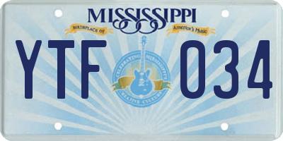 MS license plate YTF034