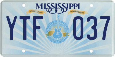 MS license plate YTF037