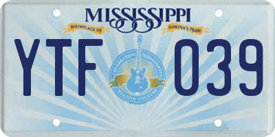 MS license plate YTF039