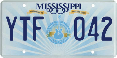 MS license plate YTF042