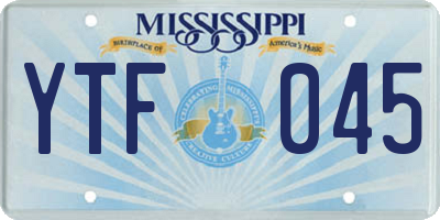 MS license plate YTF045