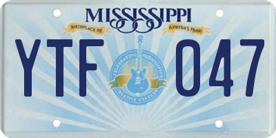 MS license plate YTF047