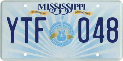 MS license plate YTF048