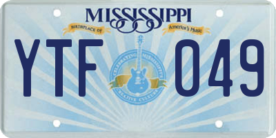 MS license plate YTF049