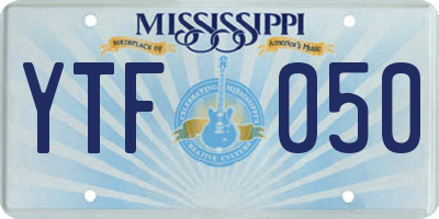 MS license plate YTF050