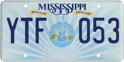 MS license plate YTF053