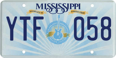 MS license plate YTF058
