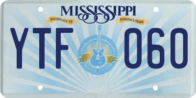 MS license plate YTF060