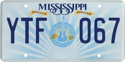MS license plate YTF067