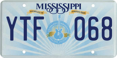 MS license plate YTF068