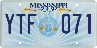 MS license plate YTF071