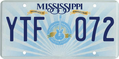 MS license plate YTF072