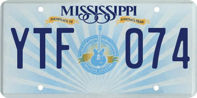 MS license plate YTF074