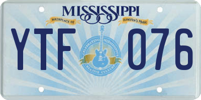 MS license plate YTF076