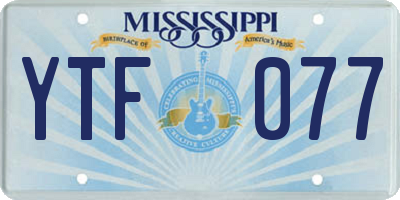 MS license plate YTF077