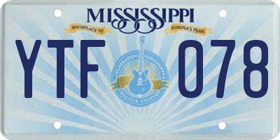 MS license plate YTF078