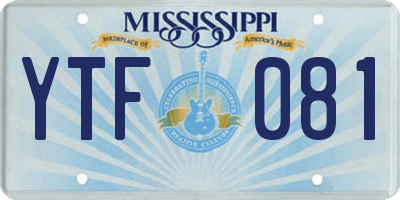 MS license plate YTF081