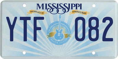 MS license plate YTF082
