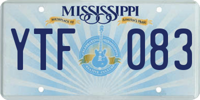 MS license plate YTF083