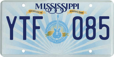 MS license plate YTF085