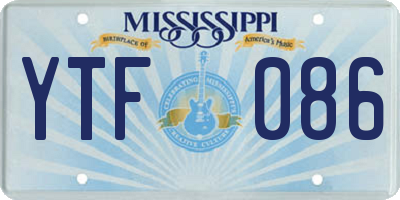 MS license plate YTF086