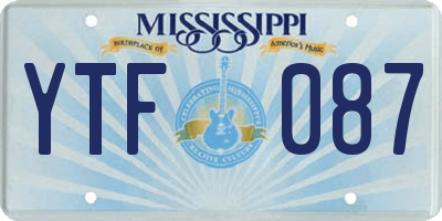 MS license plate YTF087