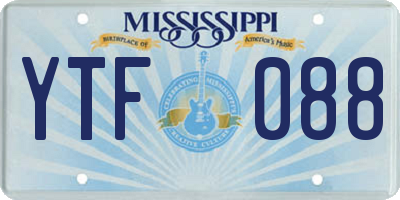 MS license plate YTF088