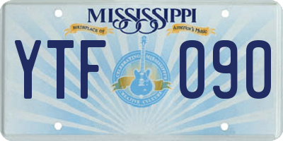 MS license plate YTF090