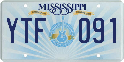 MS license plate YTF091