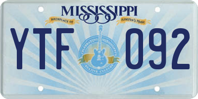 MS license plate YTF092