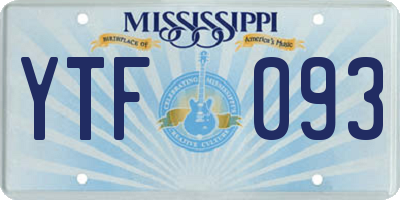 MS license plate YTF093
