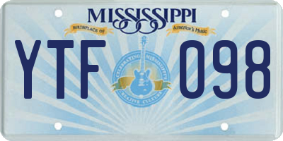 MS license plate YTF098