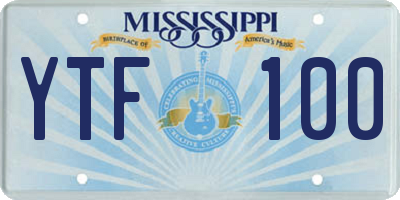 MS license plate YTF100