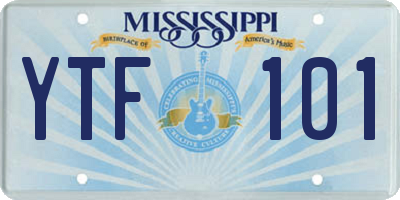 MS license plate YTF101