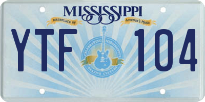 MS license plate YTF104