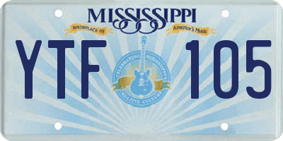 MS license plate YTF105