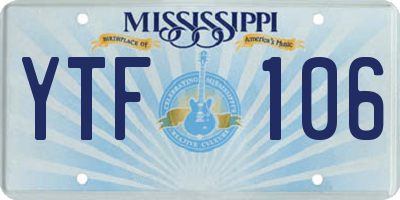 MS license plate YTF106